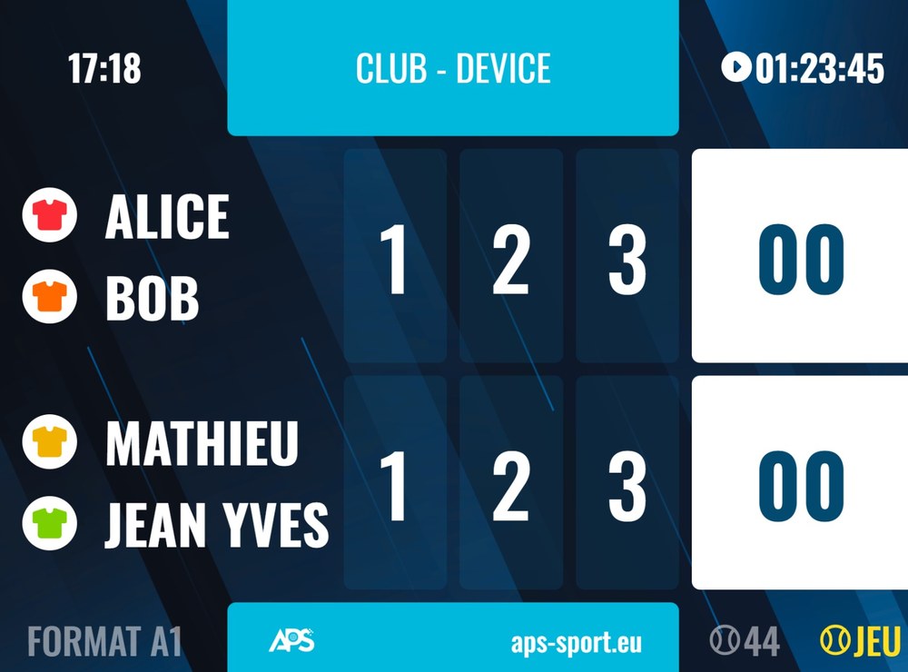 Écran de score APS Indoor
